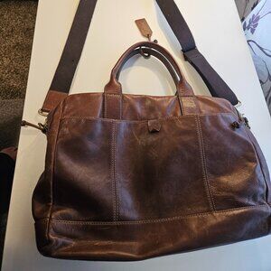 Fossil Brown Leather Briefcase/Messenger bag